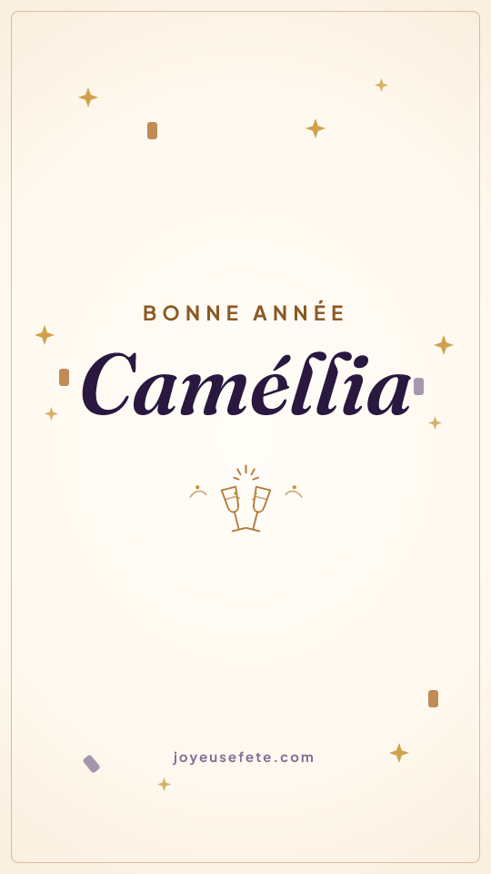Image « Bonne année Caméllia » au format story
