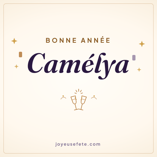 Image carrée « Bonne année Camélya » pour WhatsApp