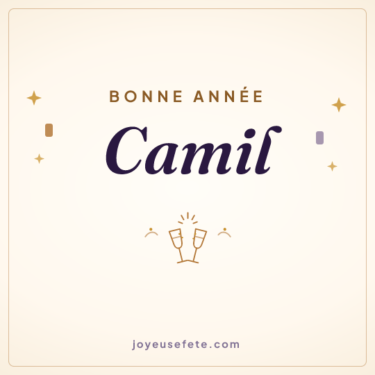 Image carrée « Bonne année Camil » pour WhatsApp