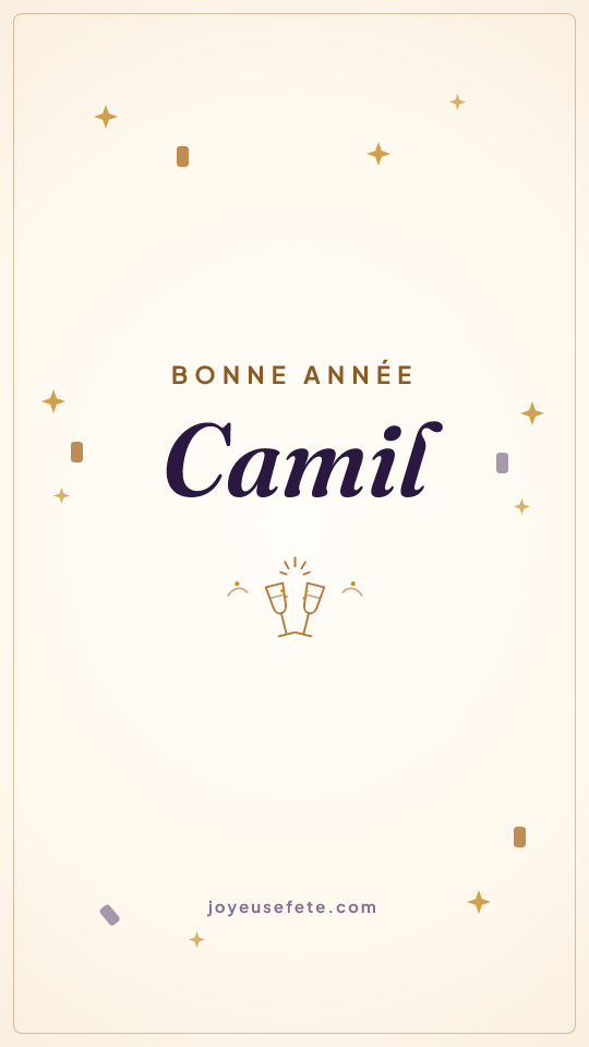 Image « Bonne année Camil » au format story