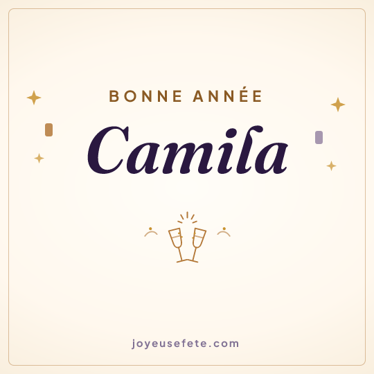 Image carrée « Bonne année Camila » pour WhatsApp