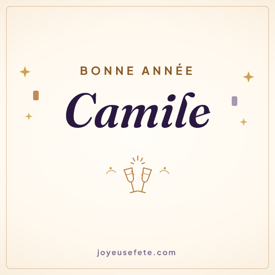 Image carrée « Bonne année Camile » pour WhatsApp