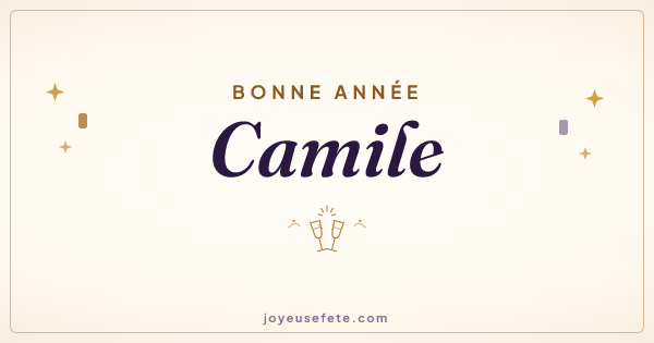 Image « Bonne année Camile » au format large