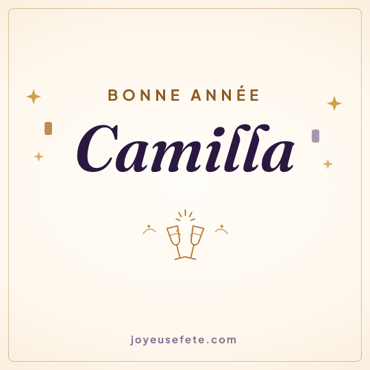 Image carrée « Bonne année Camilla » pour WhatsApp