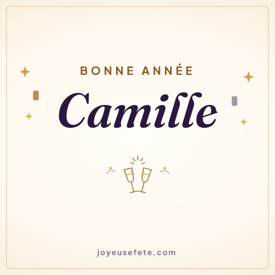 Image carrée « Bonne année Camille » pour WhatsApp