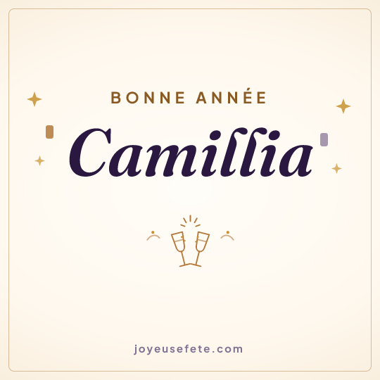 Image carrée « Bonne année Camillia » pour WhatsApp