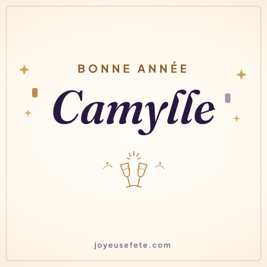 Image carrée « Bonne année Camylle » pour WhatsApp