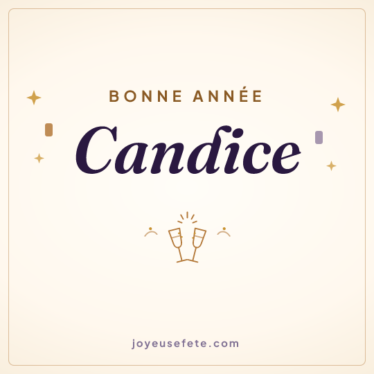Image carrée « Bonne année Candice » pour WhatsApp