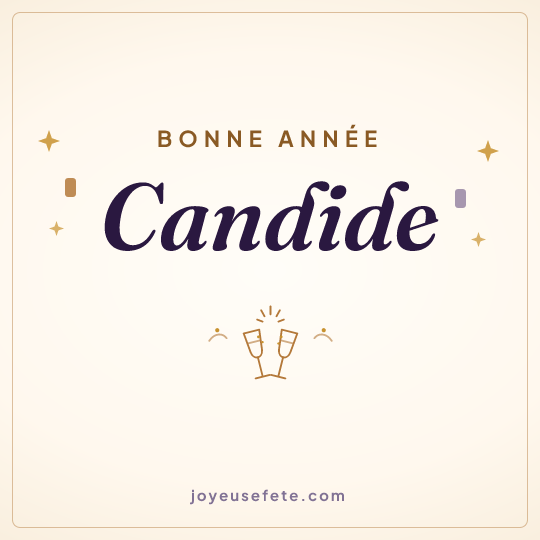 Image carrée « Bonne année Candide » pour WhatsApp