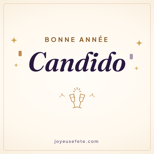 Image carrée « Bonne année Candido » pour WhatsApp
