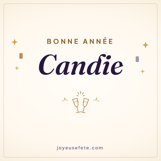 Image carrée « Bonne année Candie » pour WhatsApp