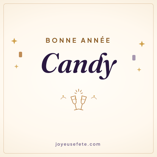 Image carrée « Bonne année Candy » pour WhatsApp