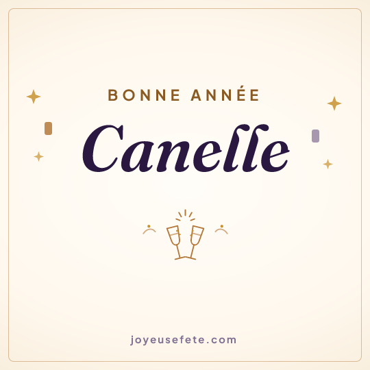 Image carrée « Bonne année Canelle » pour WhatsApp