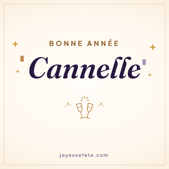 Image carrée « Bonne année Cannelle » pour WhatsApp