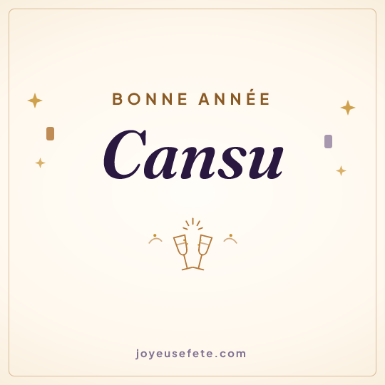 Image carrée « Bonne année Cansu » pour WhatsApp