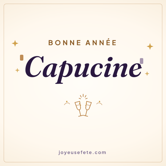 Image carrée « Bonne année Capucine » pour WhatsApp