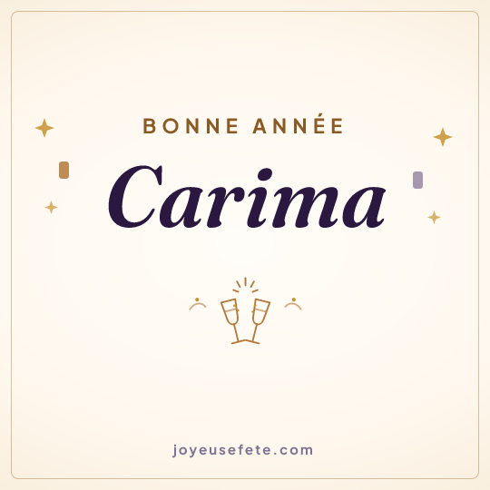 Image carrée « Bonne année Carima » pour WhatsApp