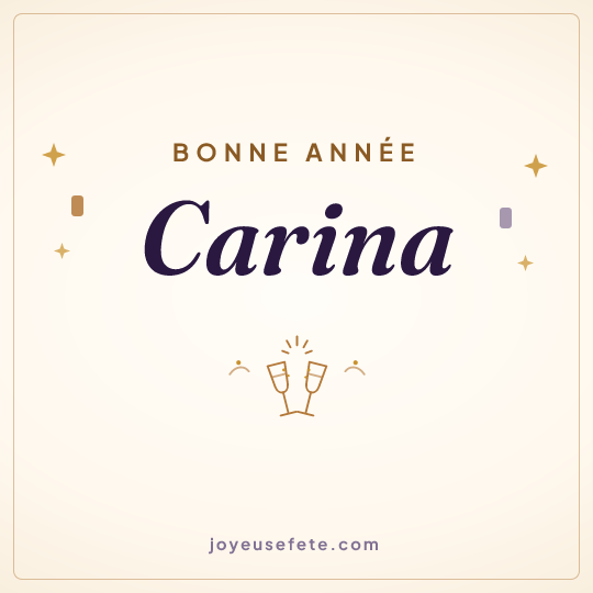Image carrée « Bonne année Carina » pour WhatsApp