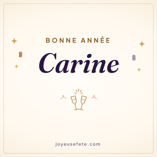 Image carrée « Bonne année Carine » pour WhatsApp