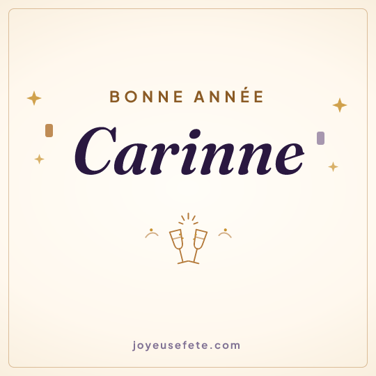 Image carrée « Bonne année Carinne » pour WhatsApp