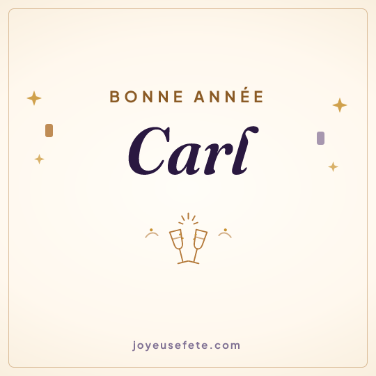 Image carrée « Bonne année Carl » pour WhatsApp