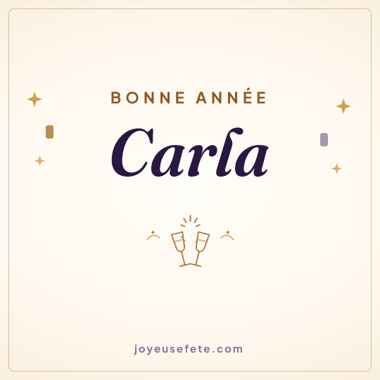 Image carrée « Bonne année Carla » pour WhatsApp