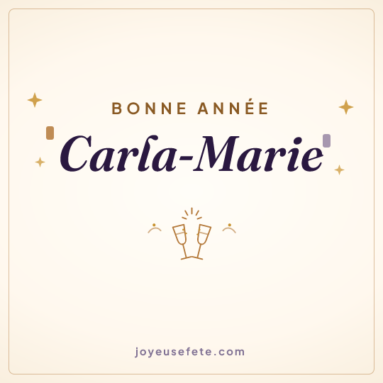 Image carrée « Bonne année Carla-Marie » pour WhatsApp