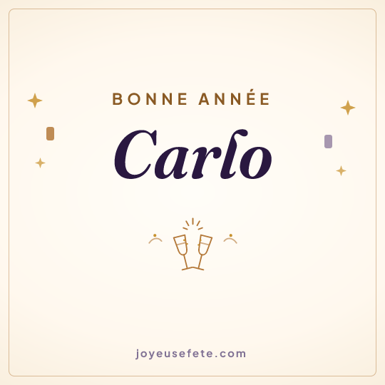 Image carrée « Bonne année Carlo » pour WhatsApp