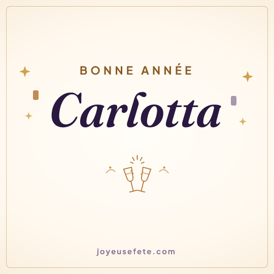 Image carrée « Bonne année Carlotta » pour WhatsApp