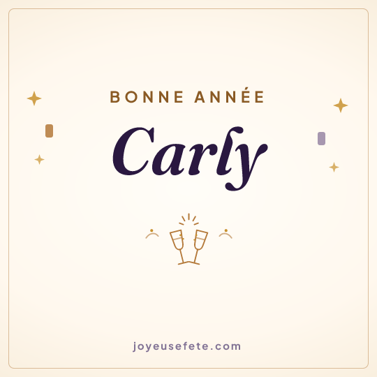 Image carrée « Bonne année Carly » pour WhatsApp