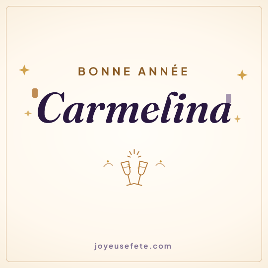 Image carrée « Bonne année Carmelina » pour WhatsApp