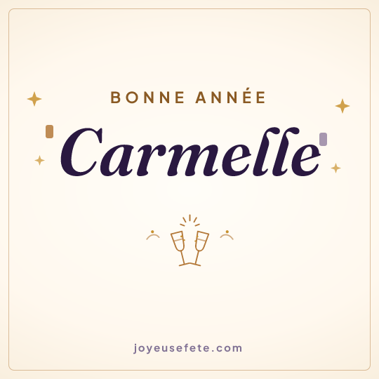 Image carrée « Bonne année Carmelle » pour WhatsApp