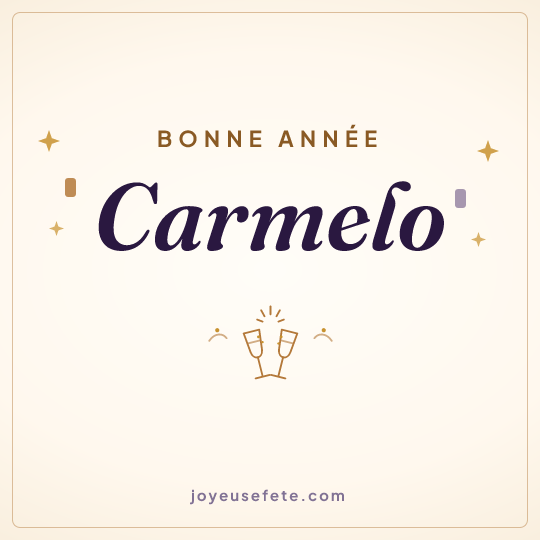 Image carrée « Bonne année Carmelo » pour WhatsApp
