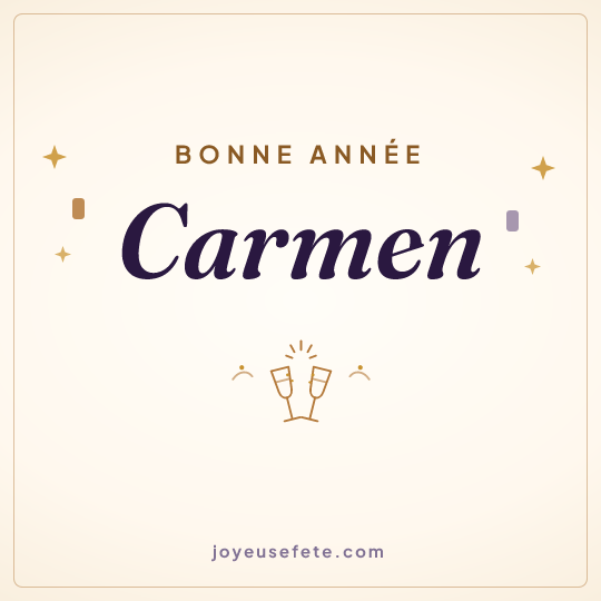 Image carrée « Bonne année Carmen » pour WhatsApp