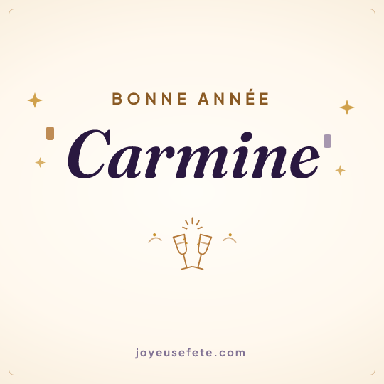 Image carrée « Bonne année Carmine » pour WhatsApp