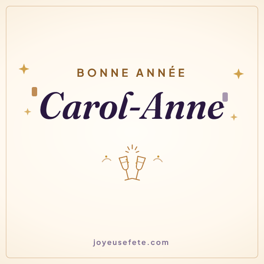 Image carrée « Bonne année Carol-Anne » pour WhatsApp