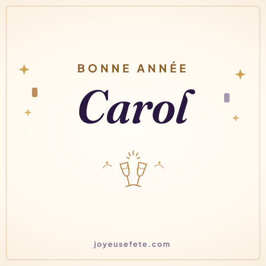 Image carrée « Bonne année Carol » pour WhatsApp