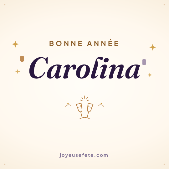 Image carrée « Bonne année Carolina » pour WhatsApp