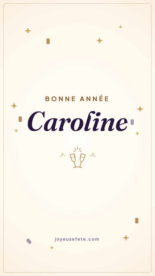 Image « Bonne année Caroline » au format story