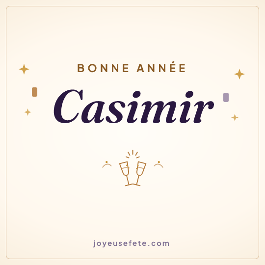 Image carrée « Bonne année Casimir » pour WhatsApp