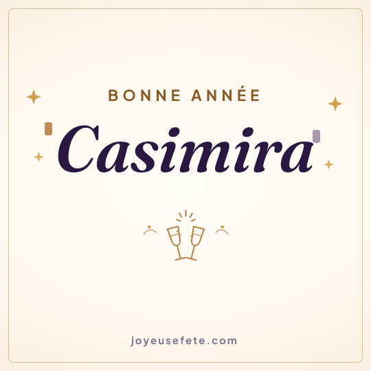 Image carrée « Bonne année Casimira » pour WhatsApp