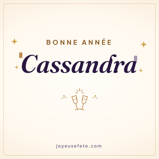 Image carrée « Bonne année Cassandra » pour WhatsApp