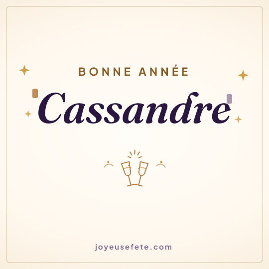 Image carrée « Bonne année Cassandre » pour WhatsApp