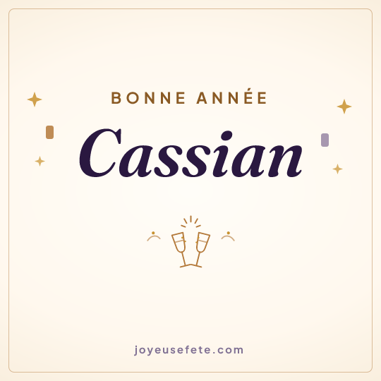 Image carrée « Bonne année Cassian » pour WhatsApp