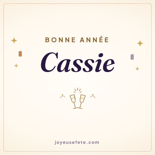 Image carrée « Bonne année Cassie » pour WhatsApp