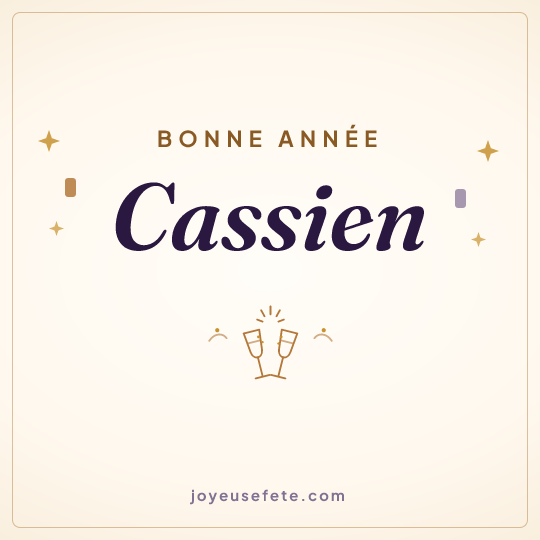 Image carrée « Bonne année Cassien » pour WhatsApp