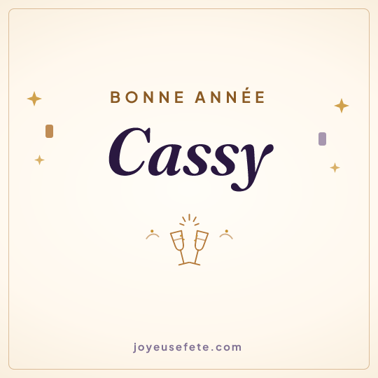 Image carrée « Bonne année Cassy » pour WhatsApp