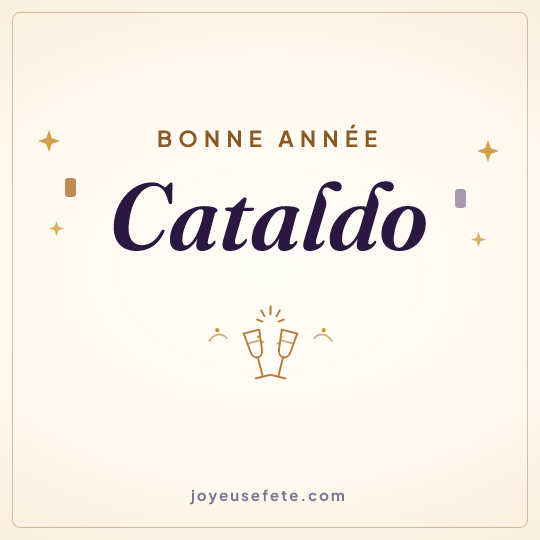 Image carrée « Bonne année Cataldo » pour WhatsApp
