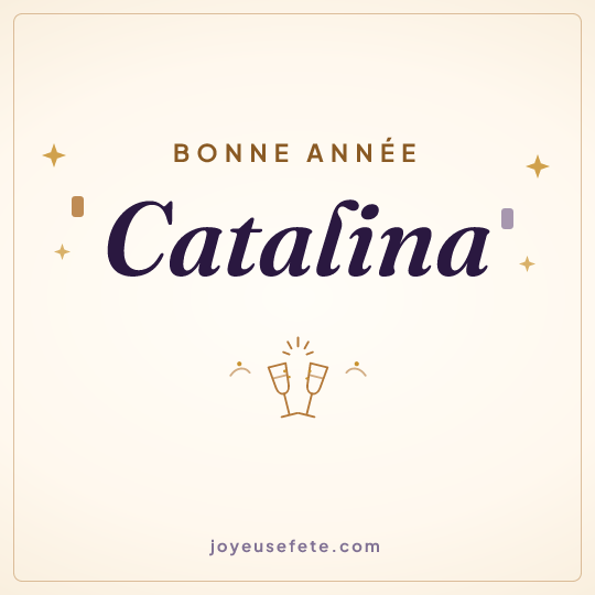 Image carrée « Bonne année Catalina » pour WhatsApp