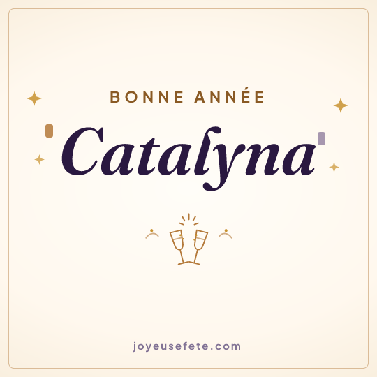 Image carrée « Bonne année Catalyna » pour WhatsApp